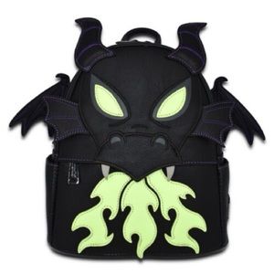 Loungefly Disney Maleficent Dragon Glow-in-the-Dark Mini Backpack NWT